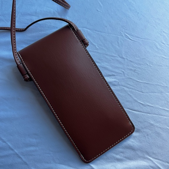 NEW Celine Brown Leather Phone Sunglass Case Pouch Crossbody limited edition - Picture 13 of 16